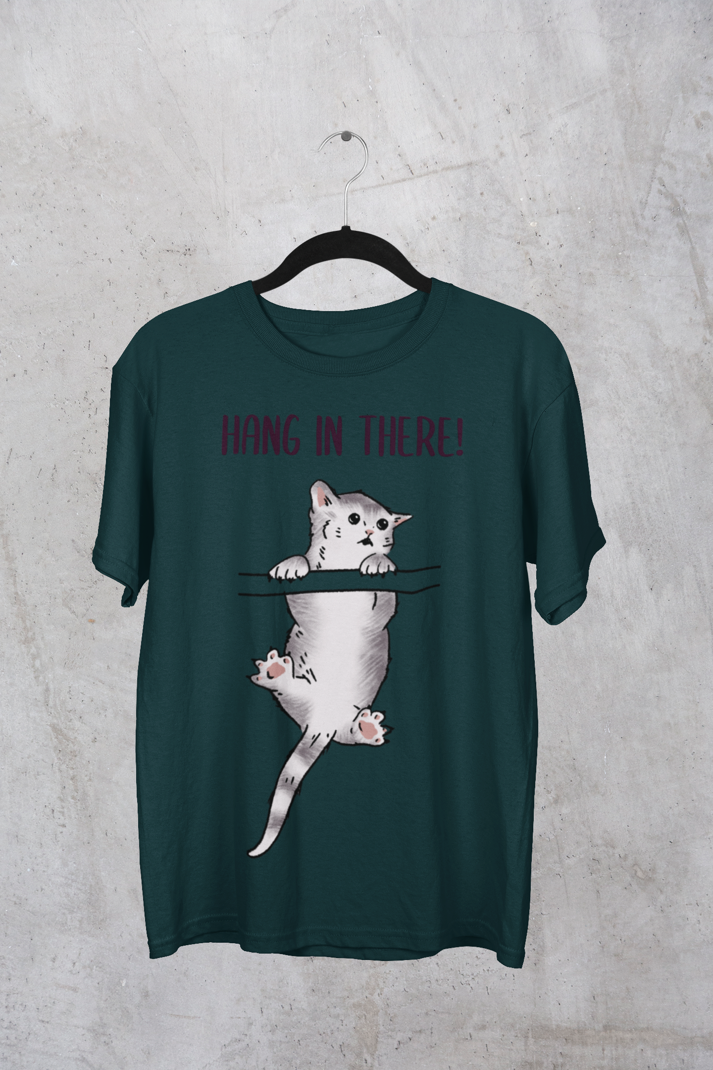 Hang InThere Oversized Classic T-Shirt Petrol Blue
