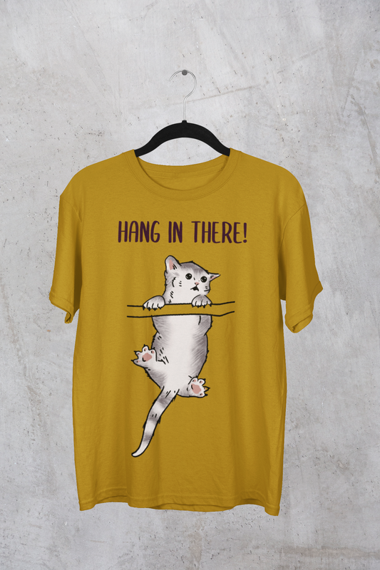 Hang InThere Oversized Classic T-Shirt Mustard Yellow