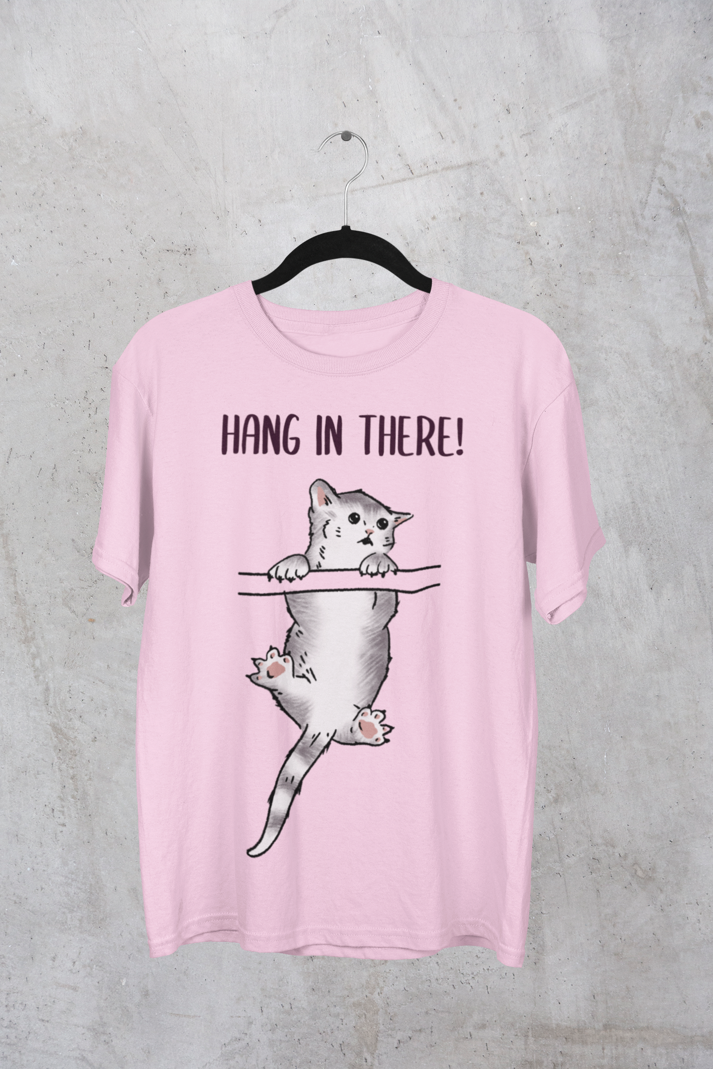 Hang InThere Oversized Classic T-Shirt Light Baby Pink