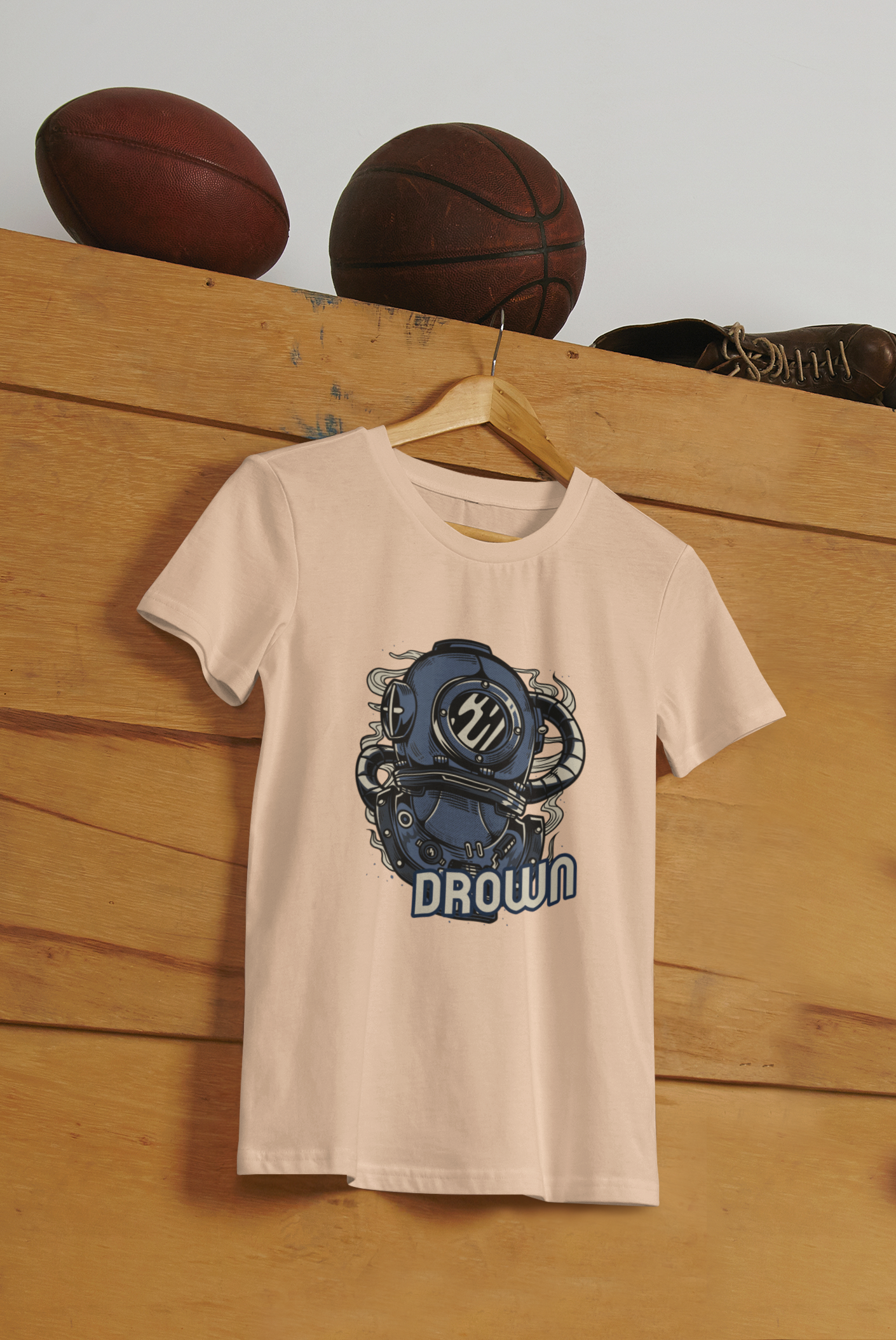 Drown Classic Crew T-Shirt Peach