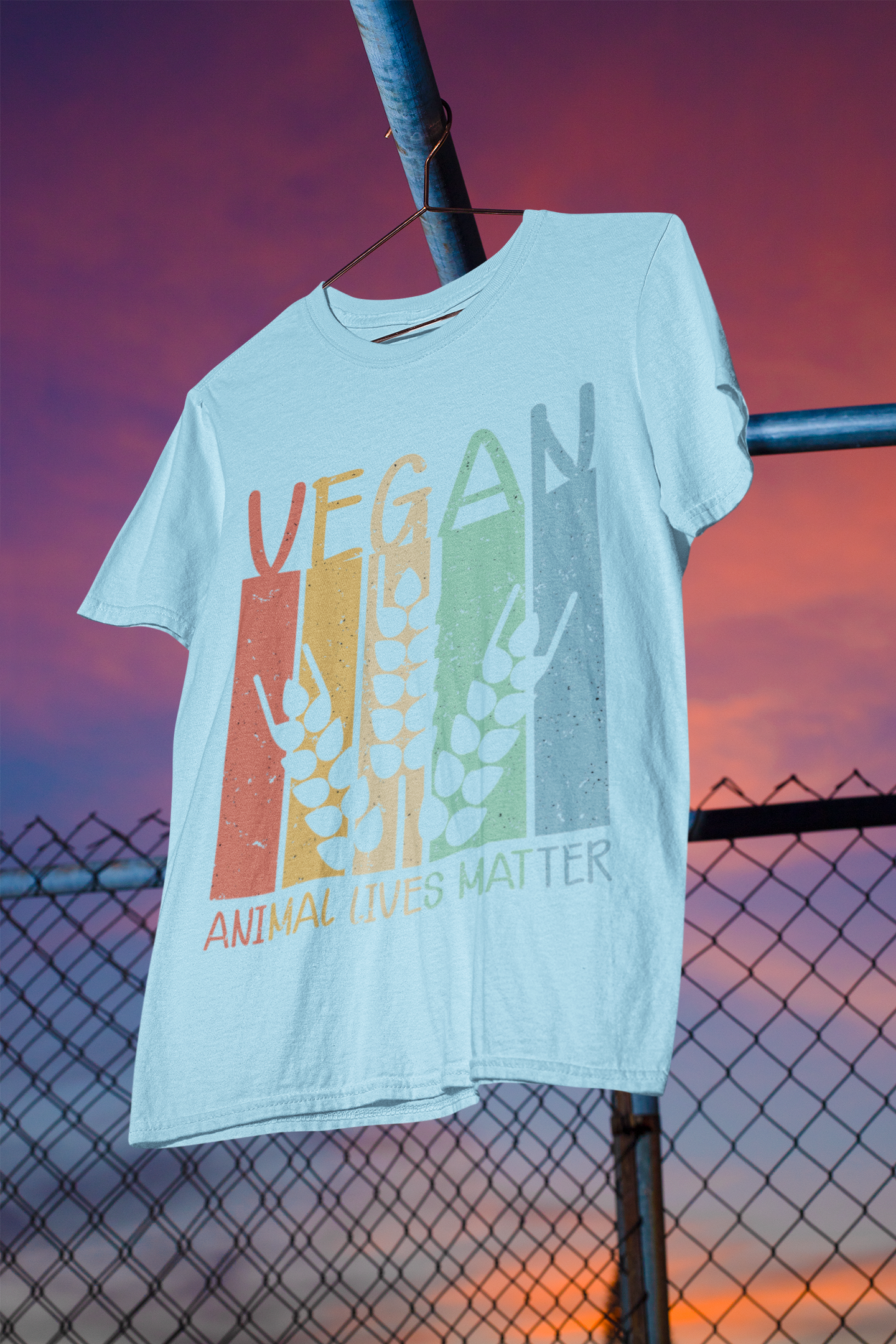 Vegan Stretch T-shirt Baby Blue