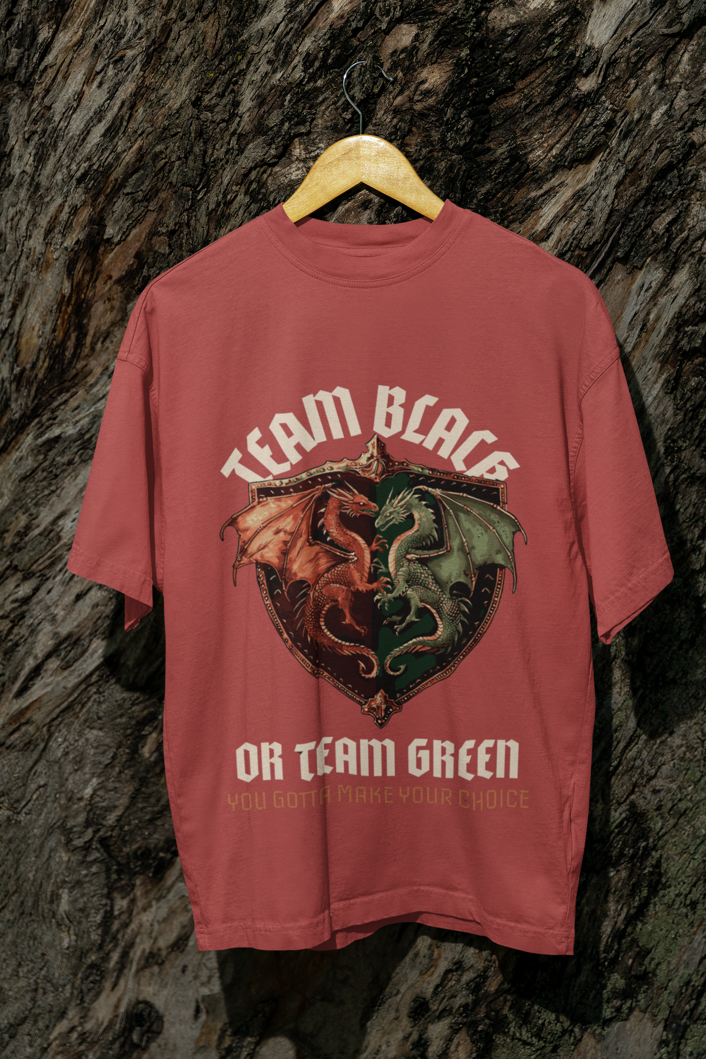 Team Green Oversized Classic T-Shirt Coral