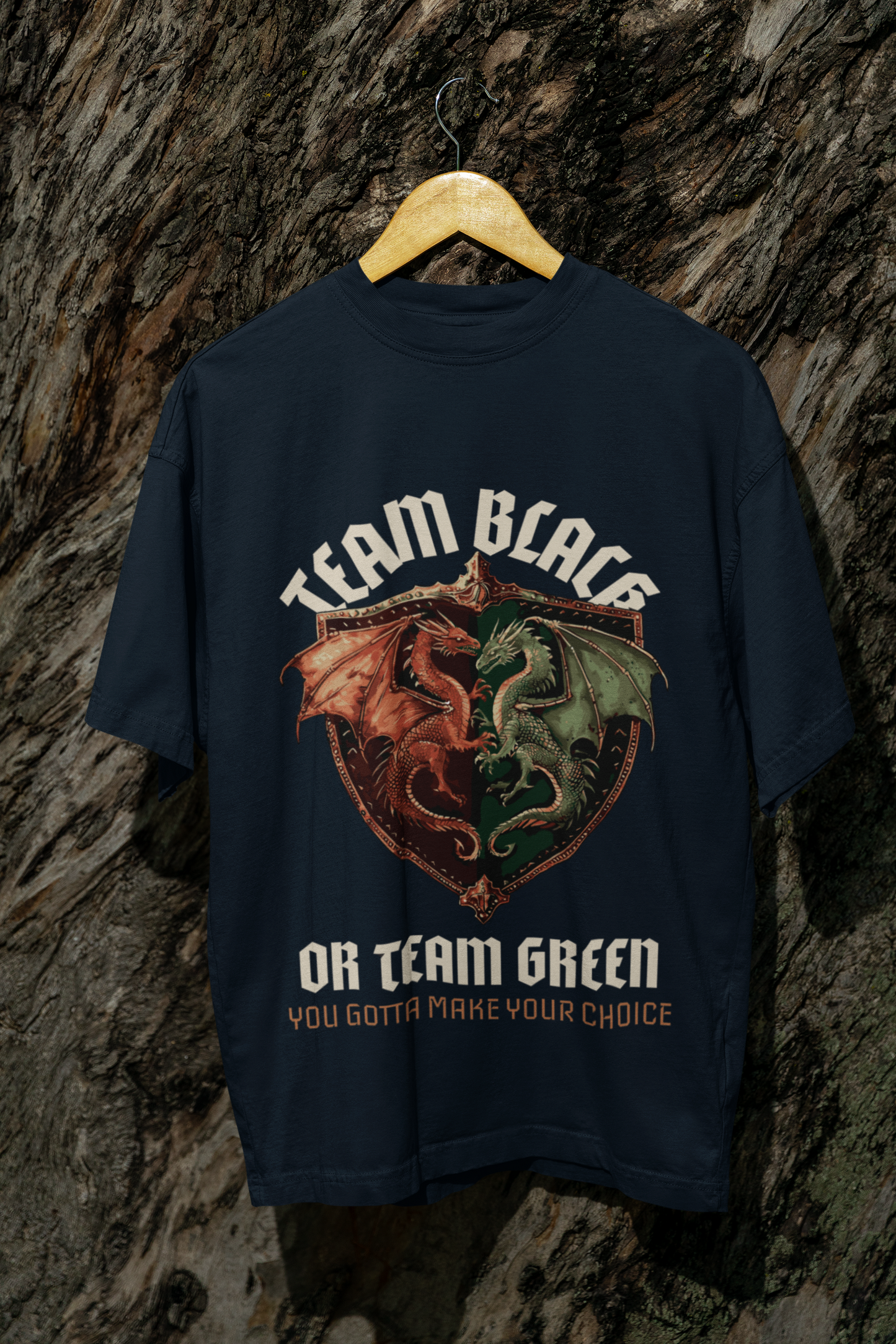 Team Green Oversized Classic T-Shirt Navy Blue