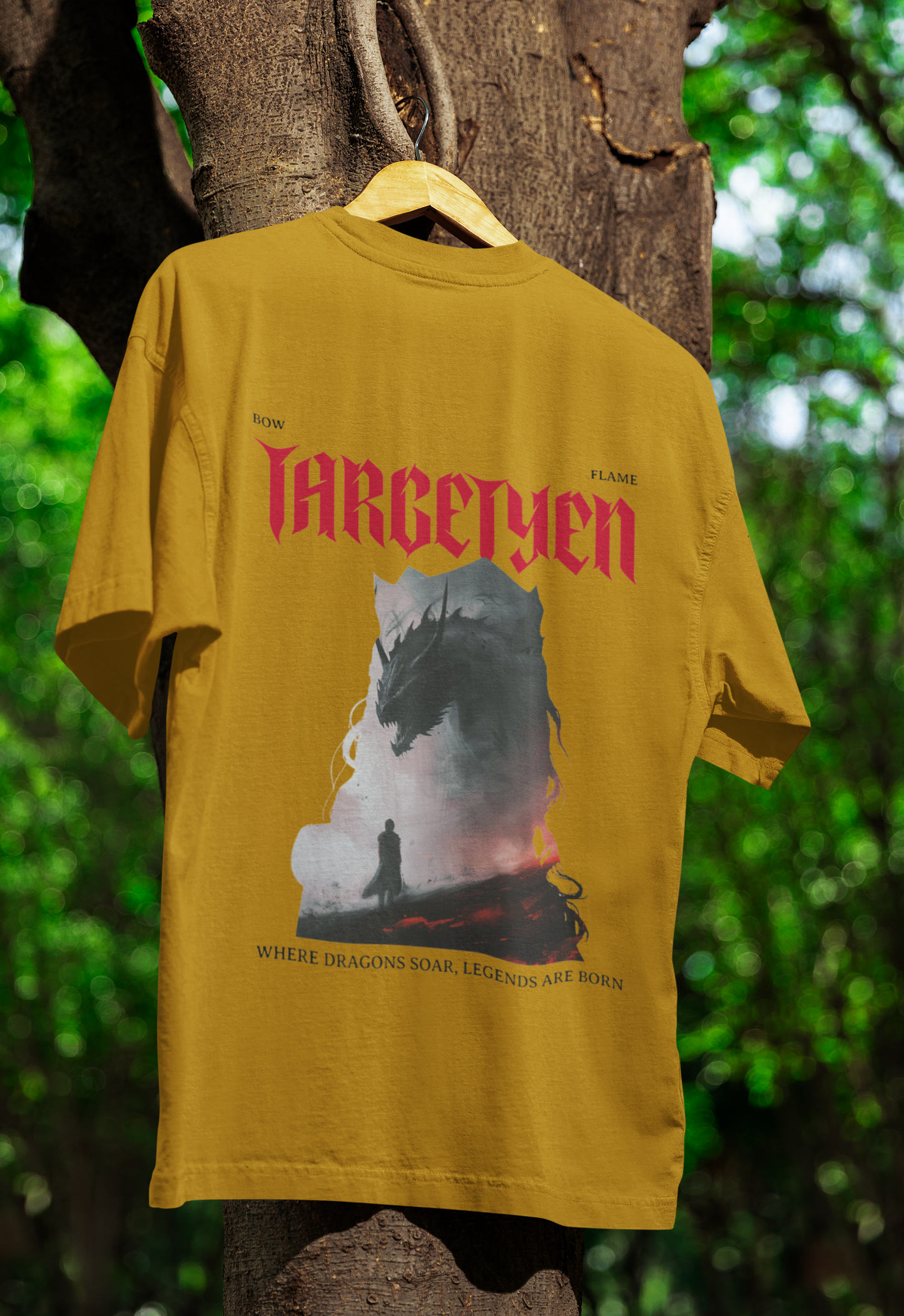 TARGETYEN Oversized Classic T-Shirt Mustard Yellow