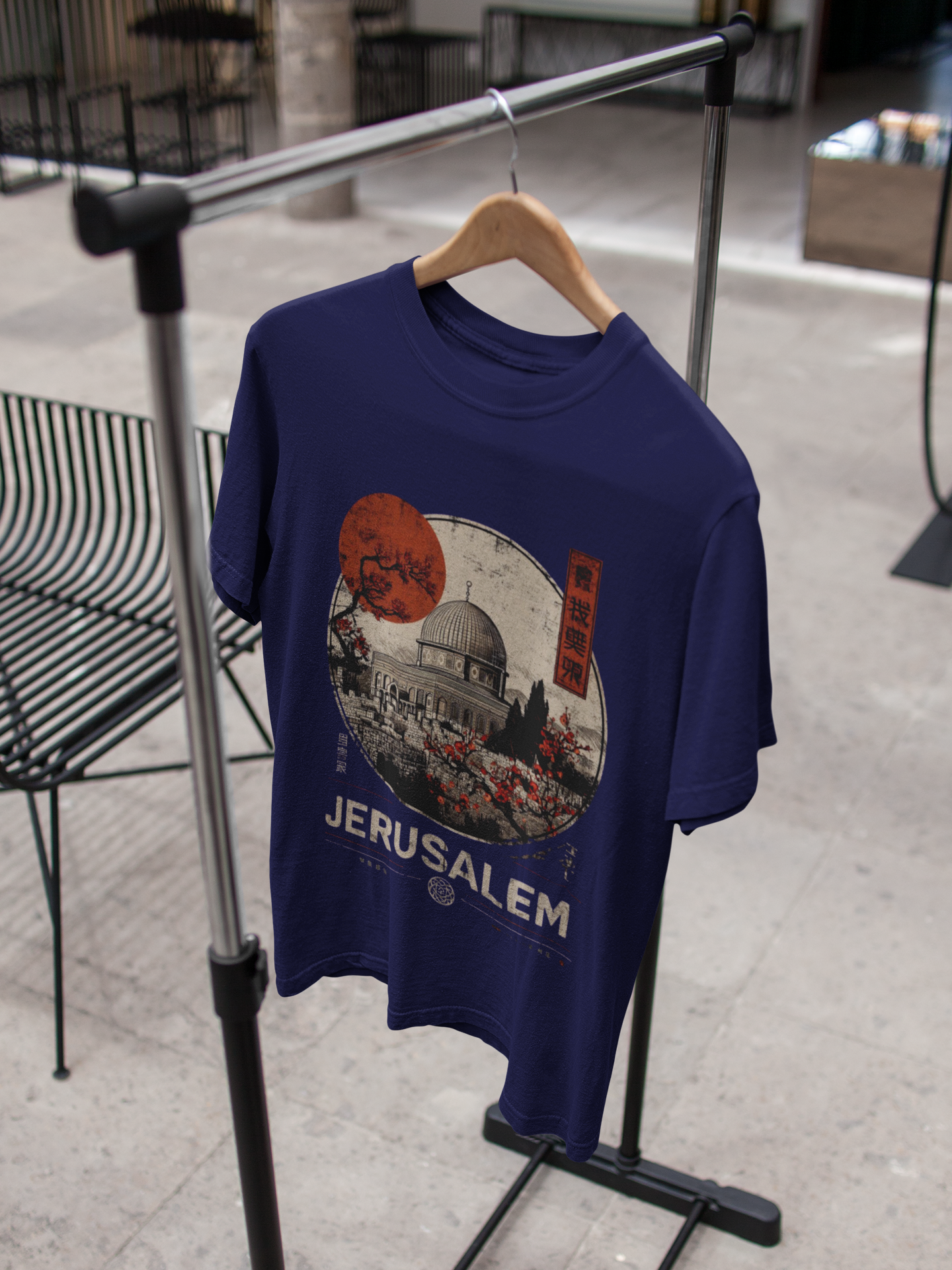 Jerusalem Classic Crew T-Shirt Navy Blue
