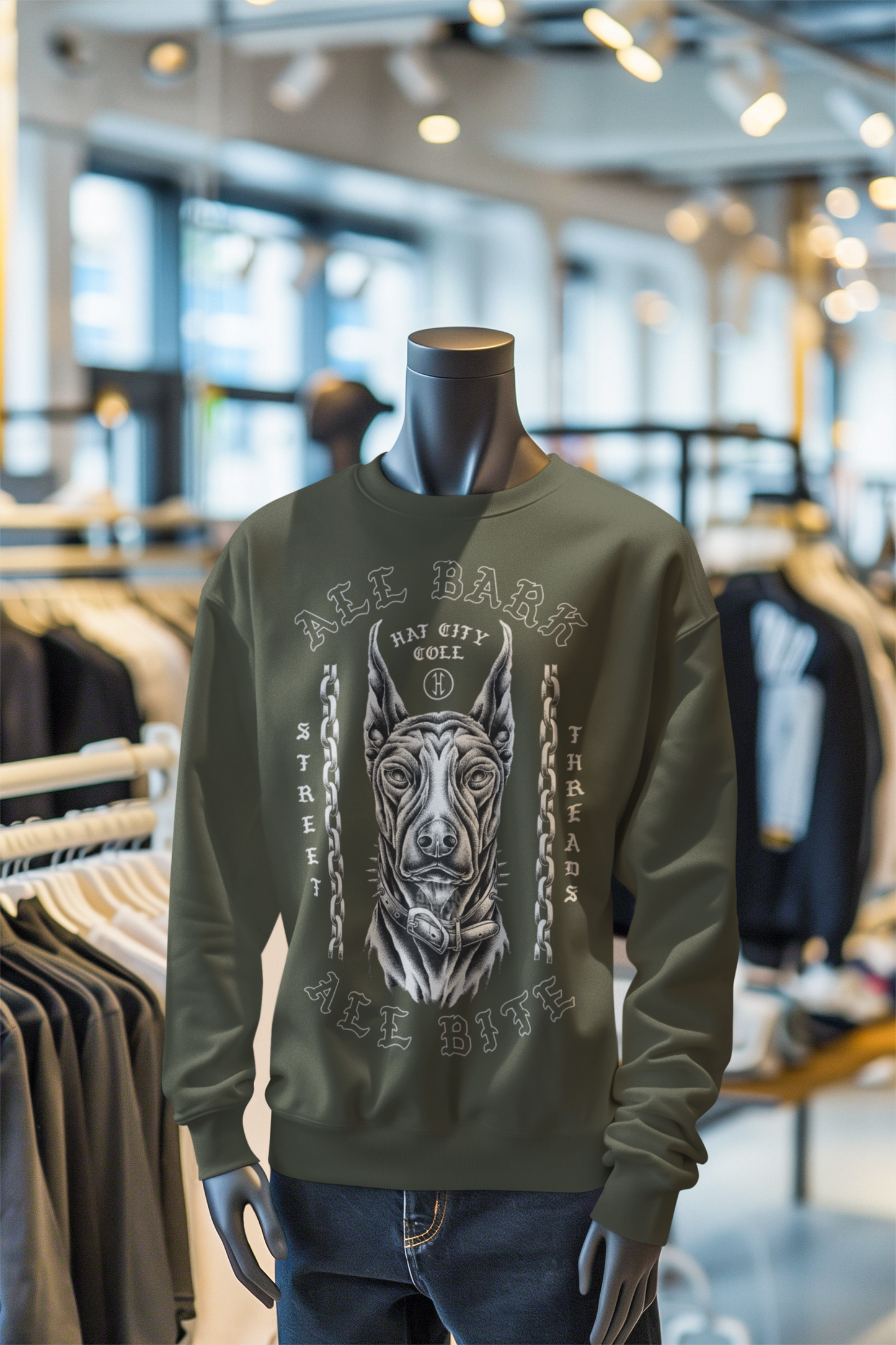 all BARK Sweatshirt Olive Green