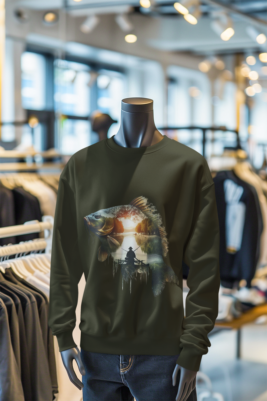 FISHING Sweatshirt Olive Green