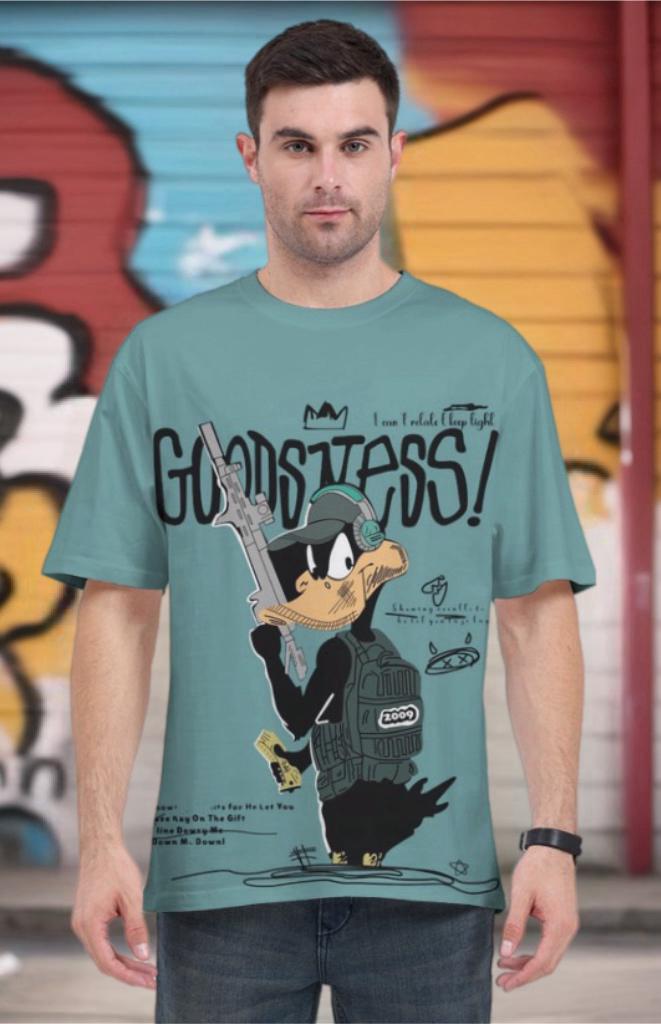 Duck Oversized Tee Petrol blue