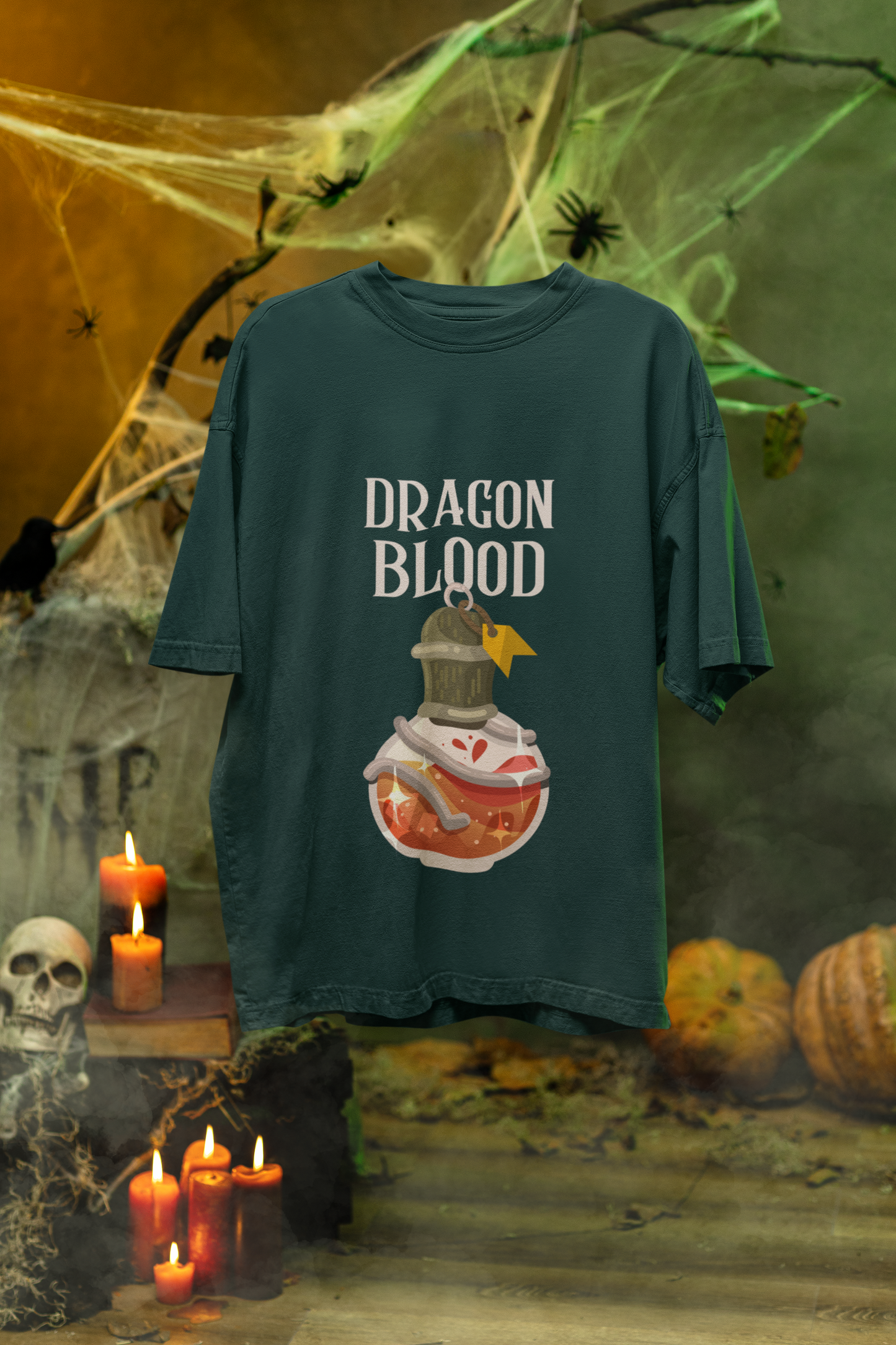 Dragon Blood Oversized Classic T-Shirt Petrol Blue