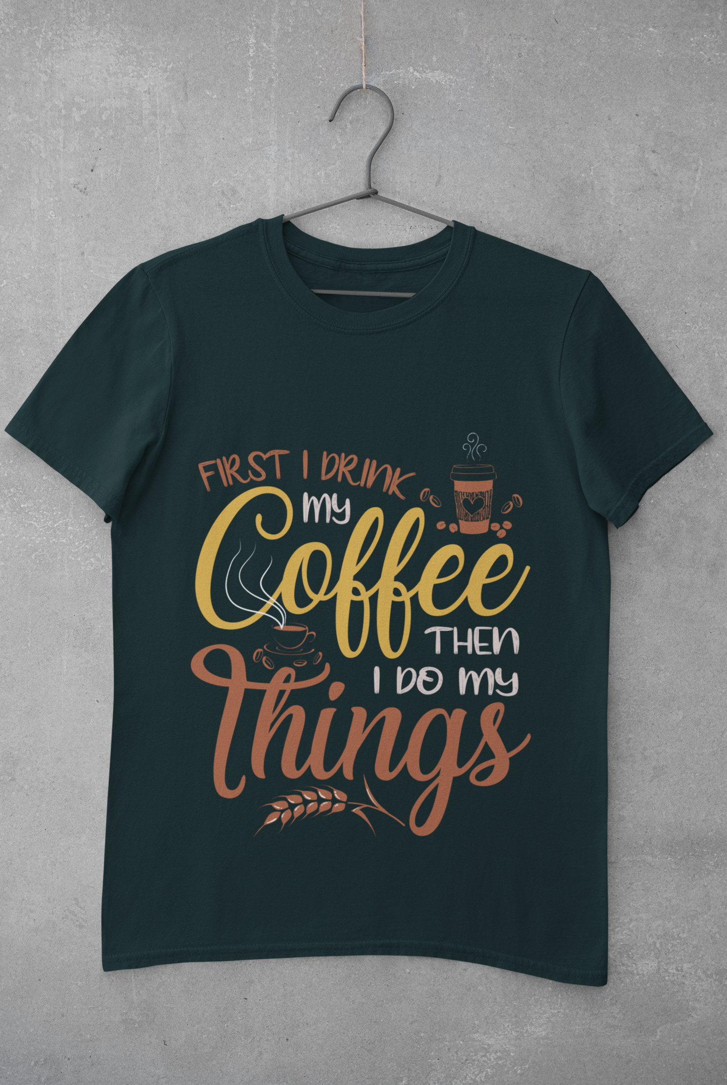 Coffee Classic Crew T-Shirt Petrol Blue