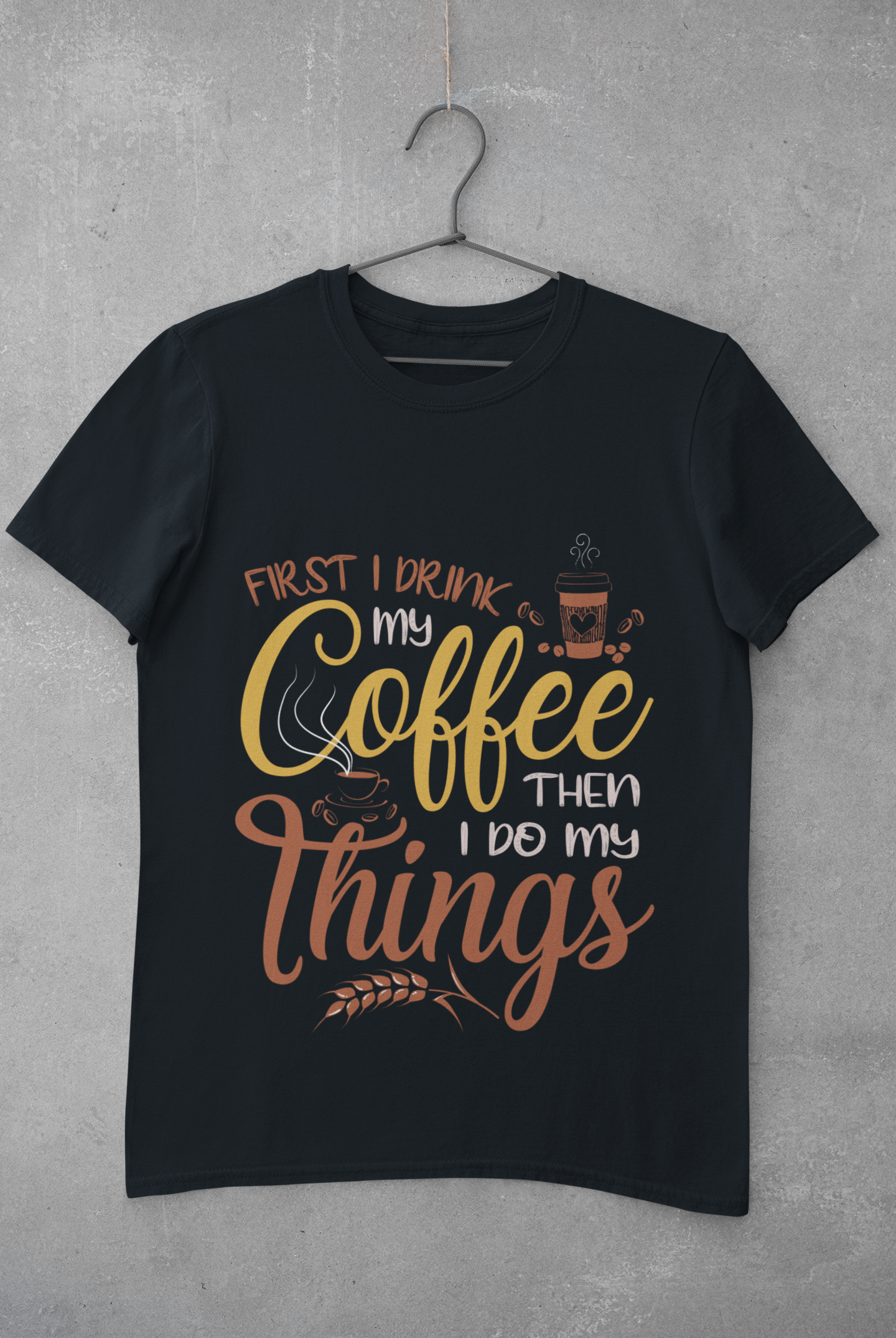 Coffee Classic Crew T-Shirt Navy Blue