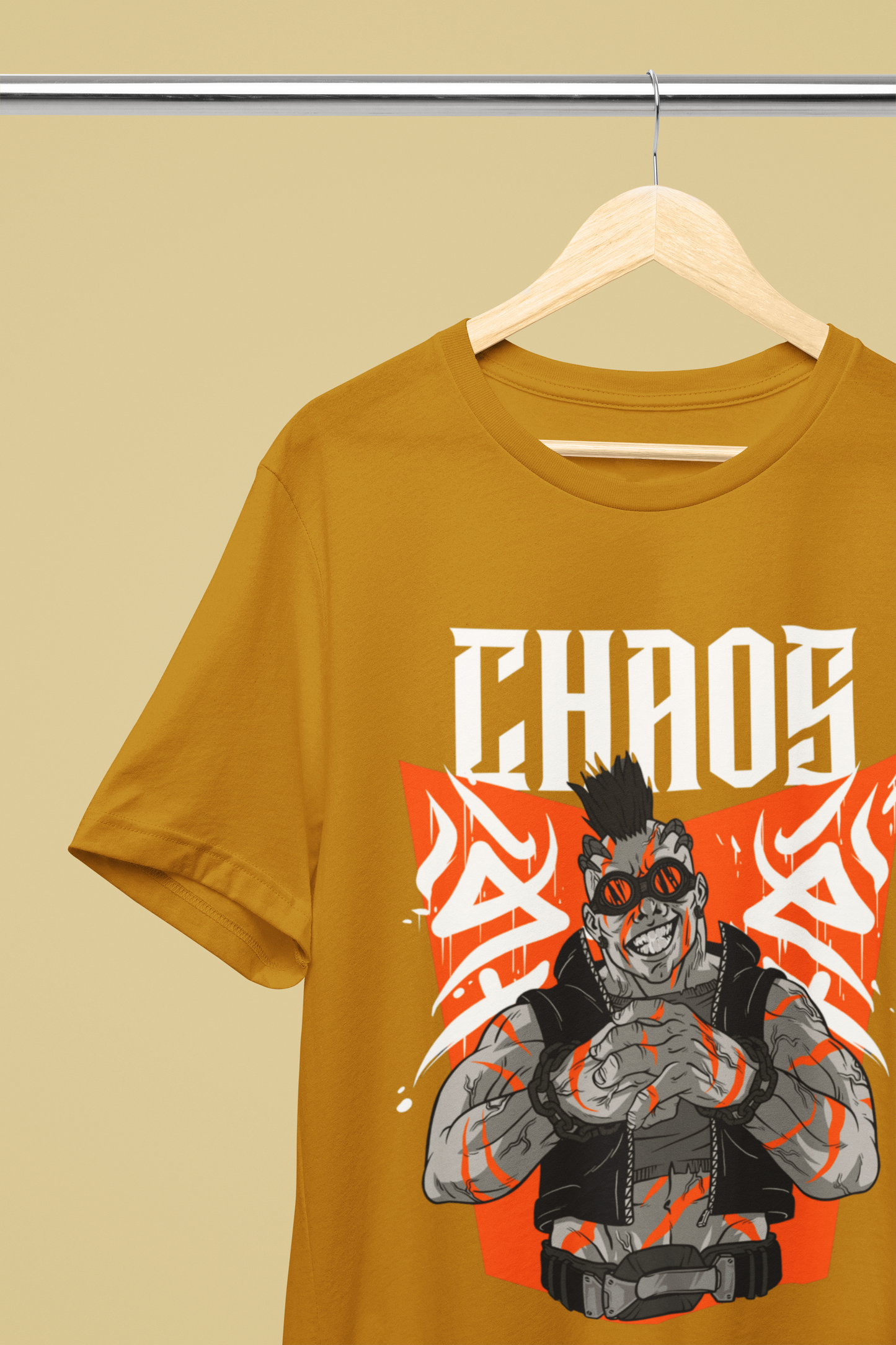 Chaos Classic Crew T-Shirt Mustard Yellow
