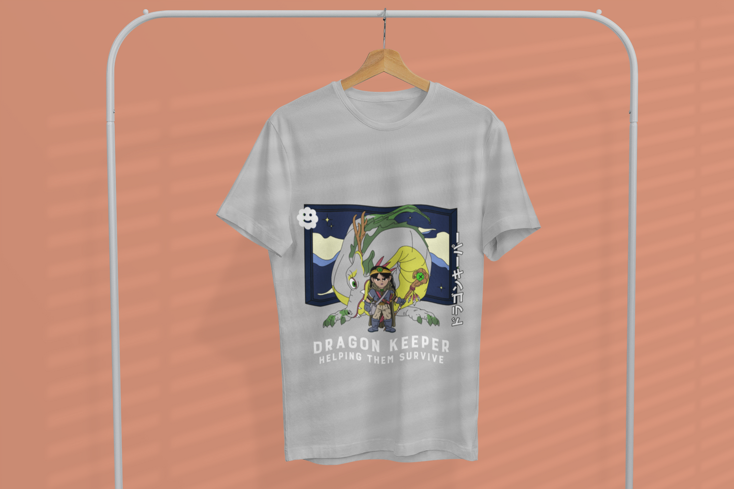 Dragon Keeper Oversized Classic T-Shirt Grey Melange