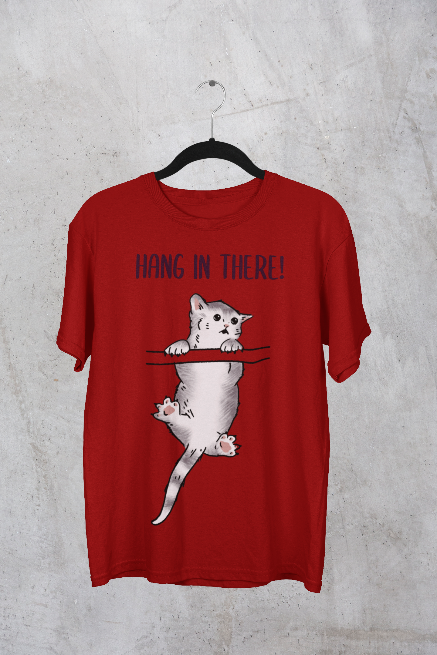 Hang InThere Oversized Classic T-Shirt Red