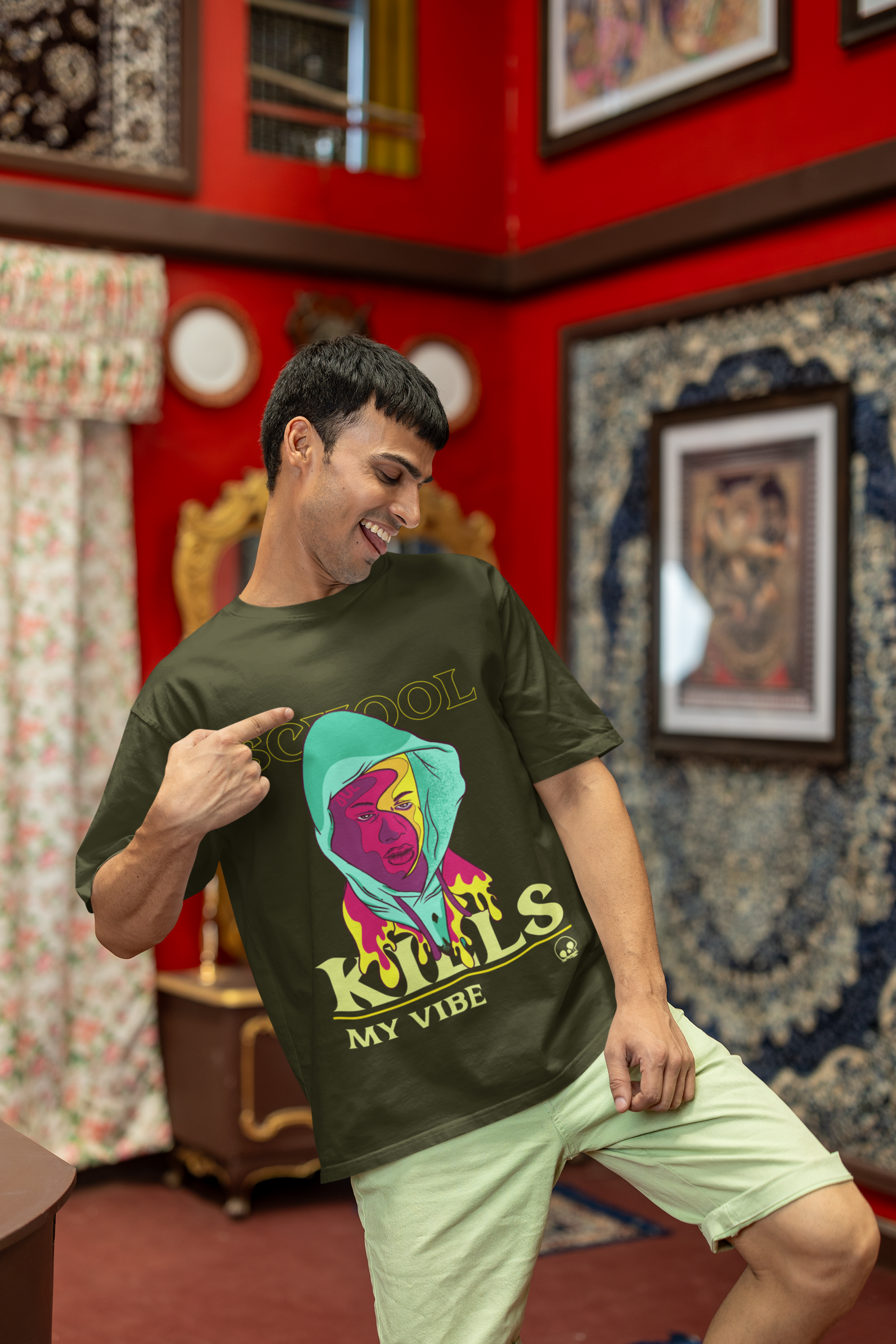 KILLS Oversized Classic T-Shirt Olive Green