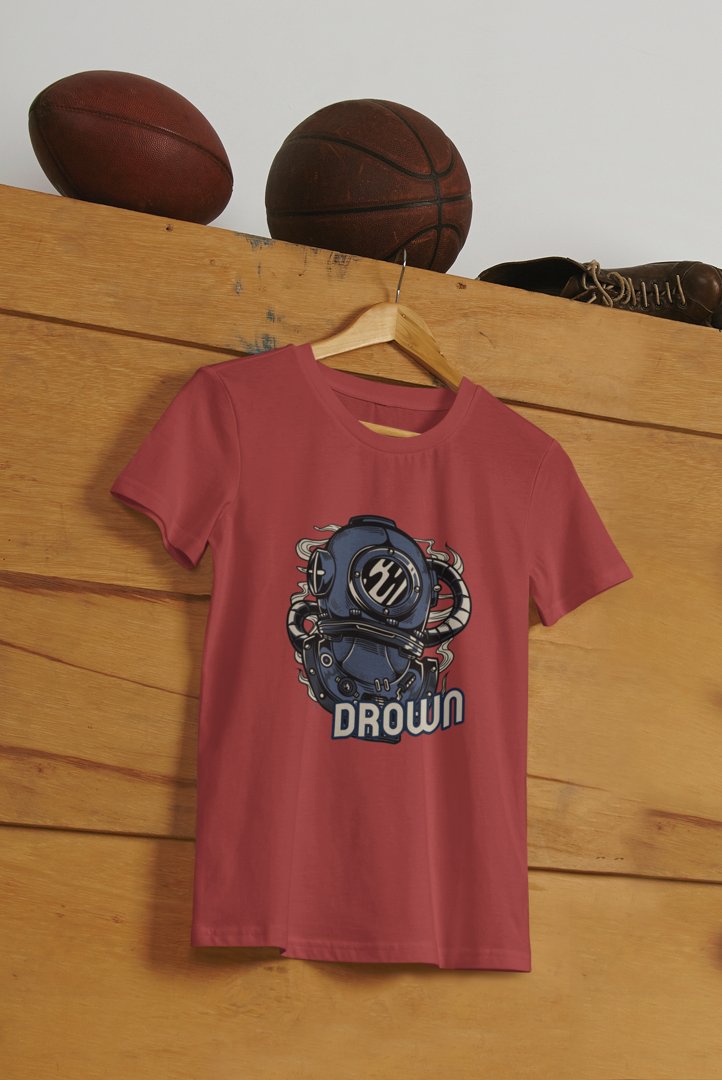 Drown Classic Crew T-Shirt Coral