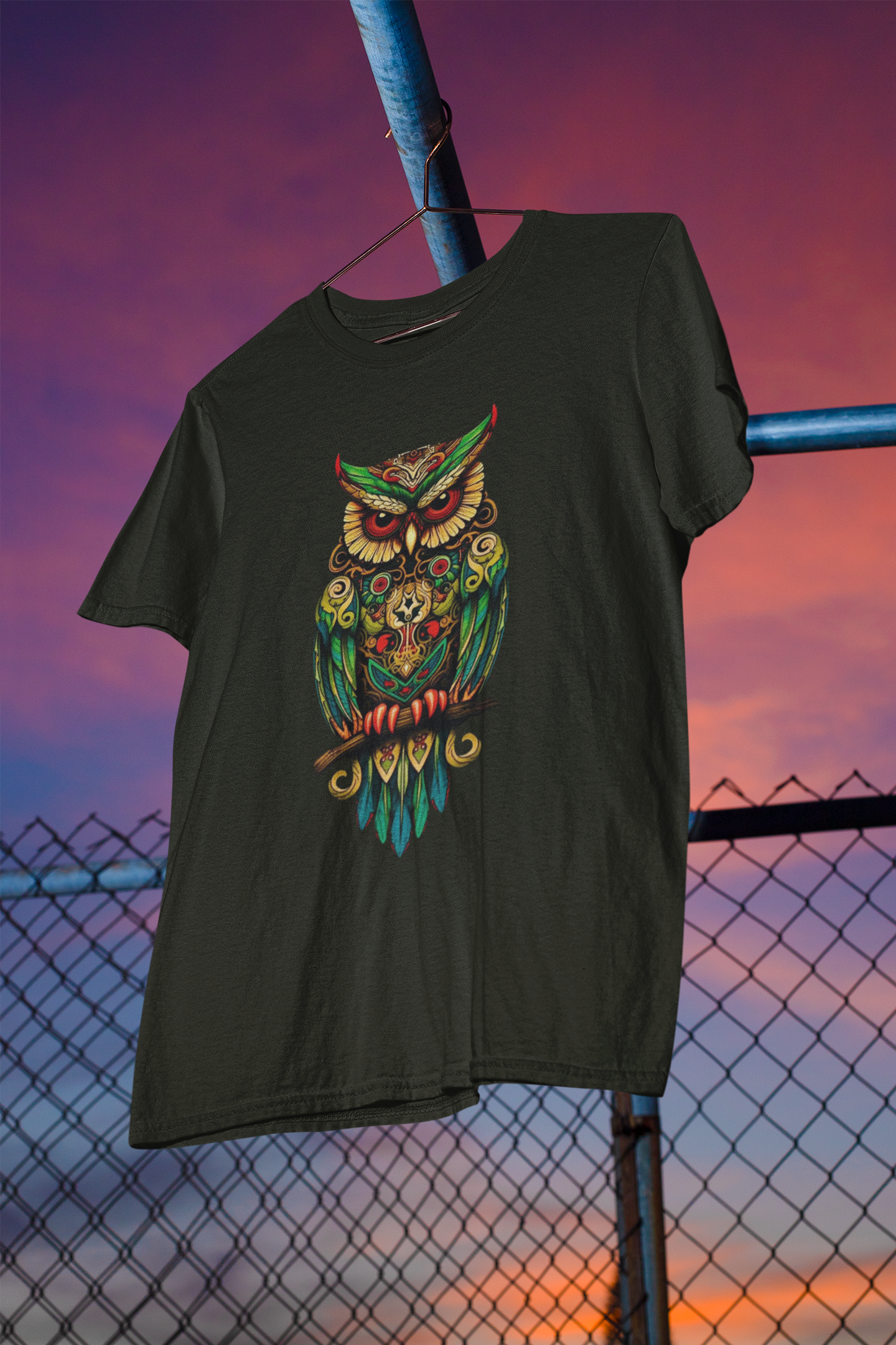 Owl Classic Crew T-Shirt Olive Green