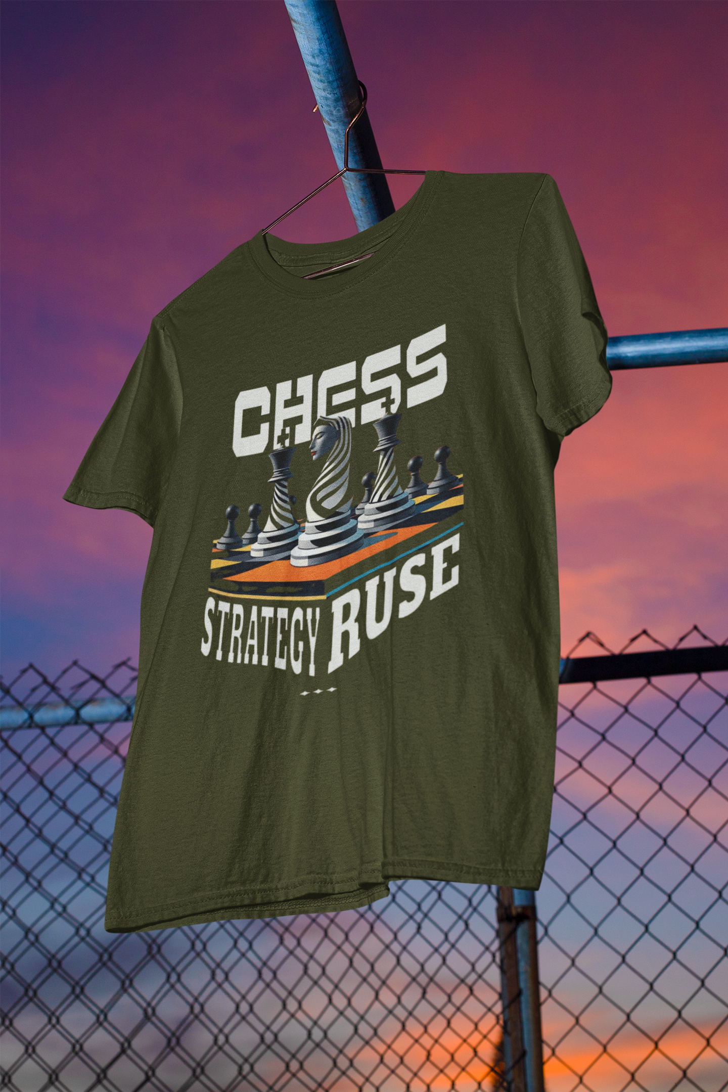 Chess Classic Crew T-Shirt Olive Green