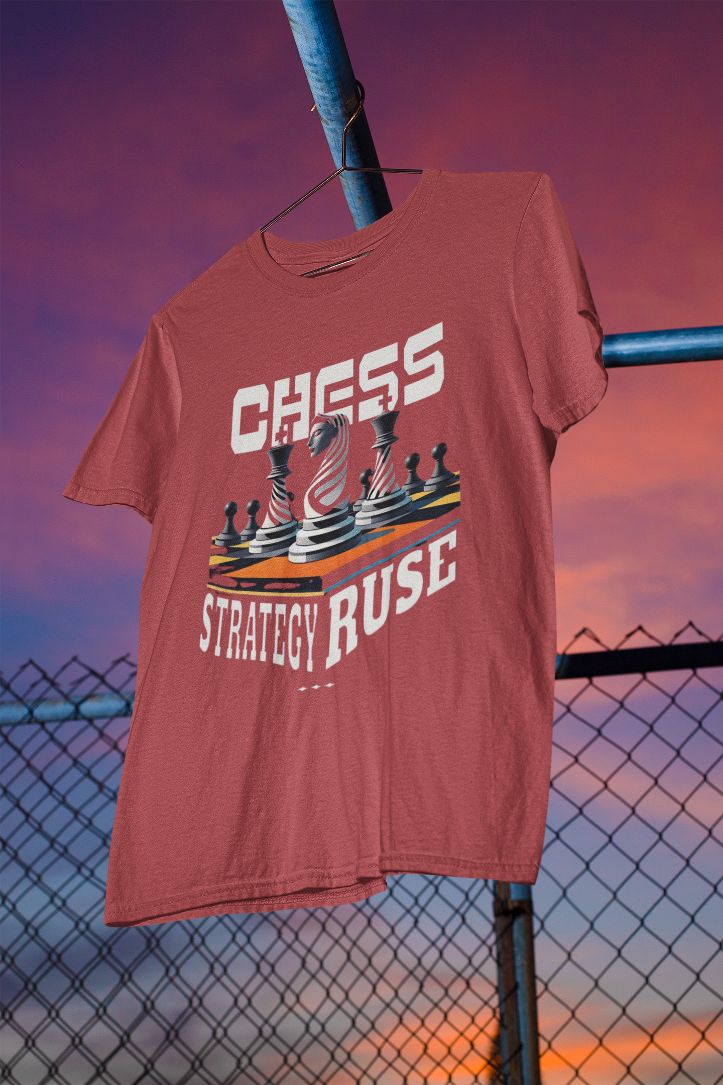 Chess Classic Crew T-Shirt Coral