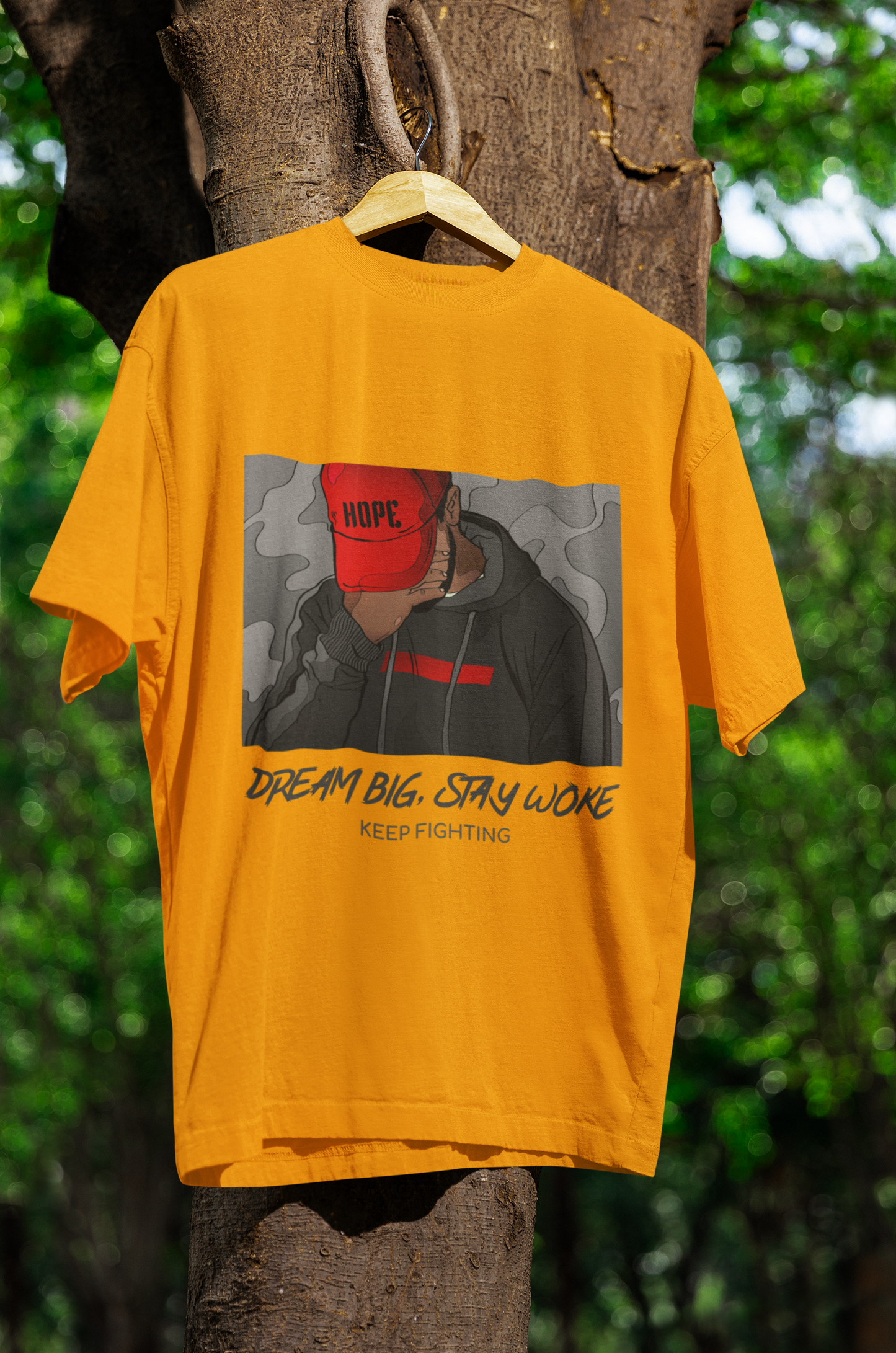 DREAM BIG Oversized Classic T-Shirt Golden Yellow
