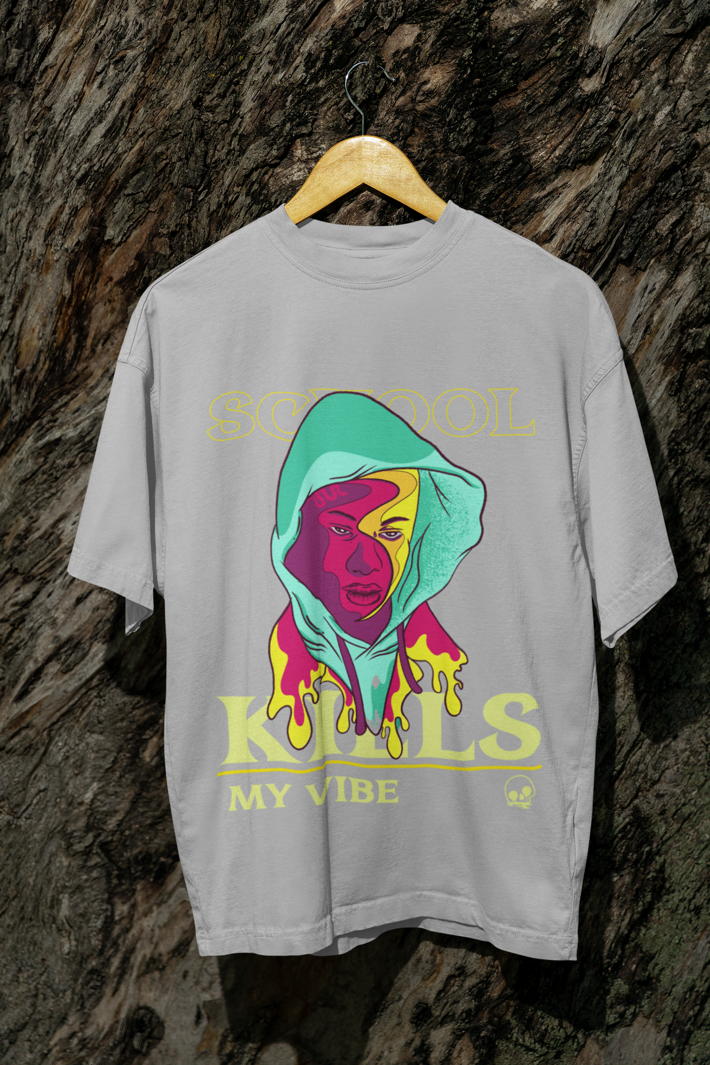 Dope 90's Oversized Classic T-Shirt Grey Melange