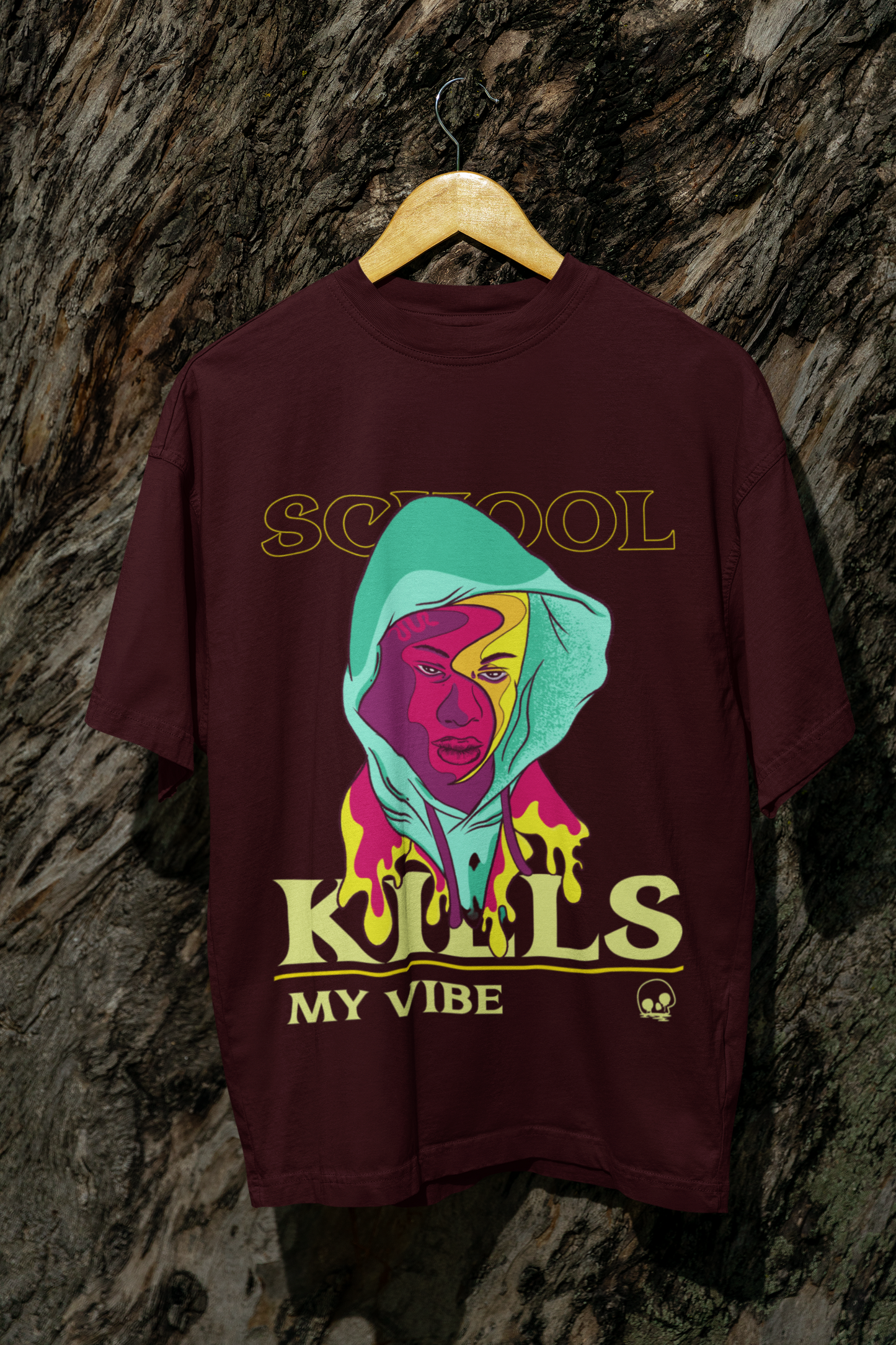 Dope 90's Oversized Classic T-Shirt Maroon