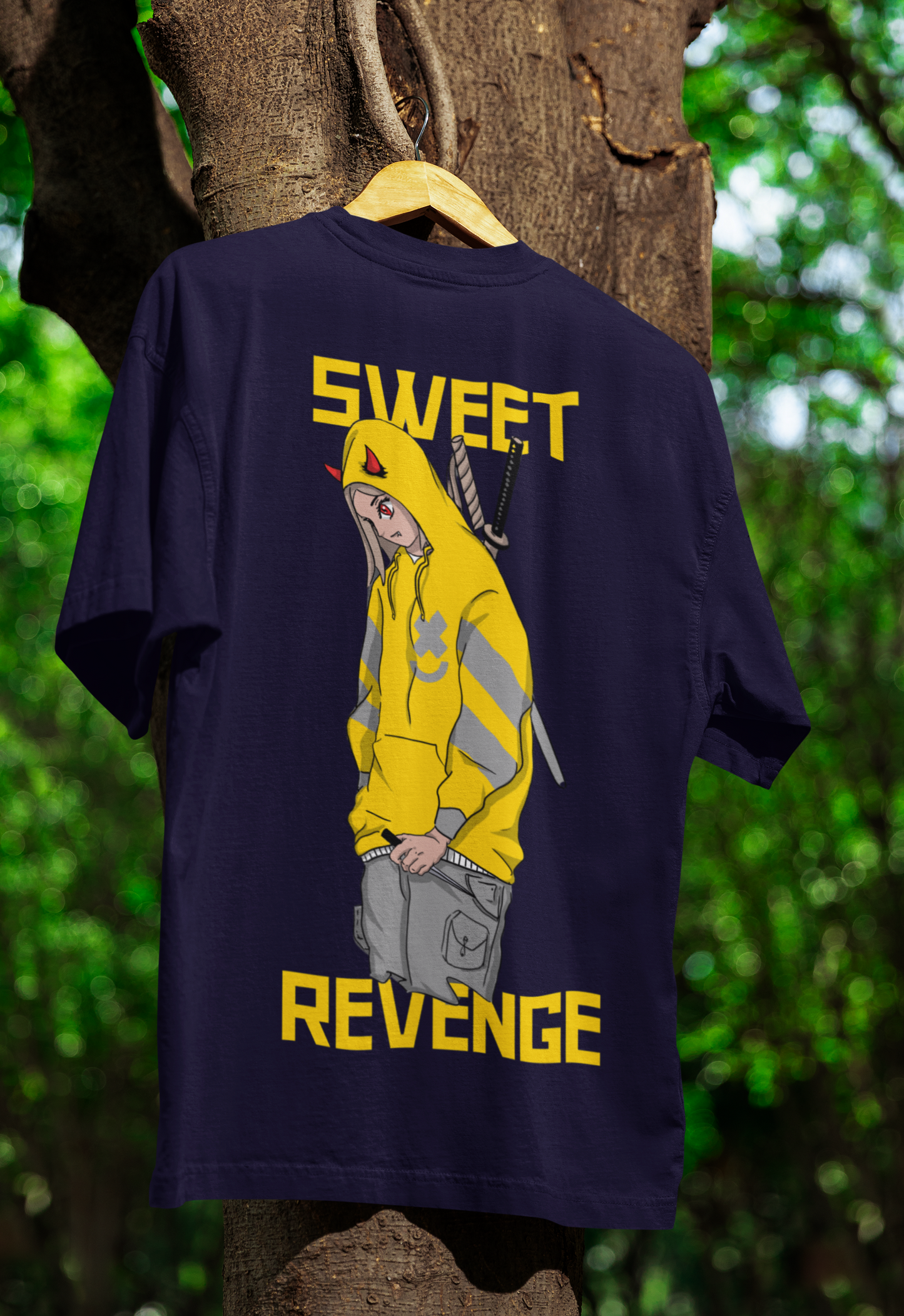 Revenge Oversized Tee Navy Blue