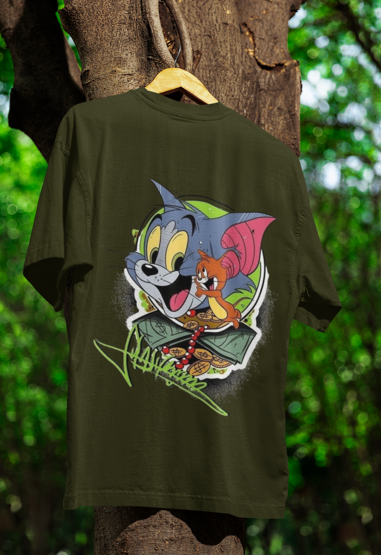Tom Oversized Classic T-Shirt Olive Green