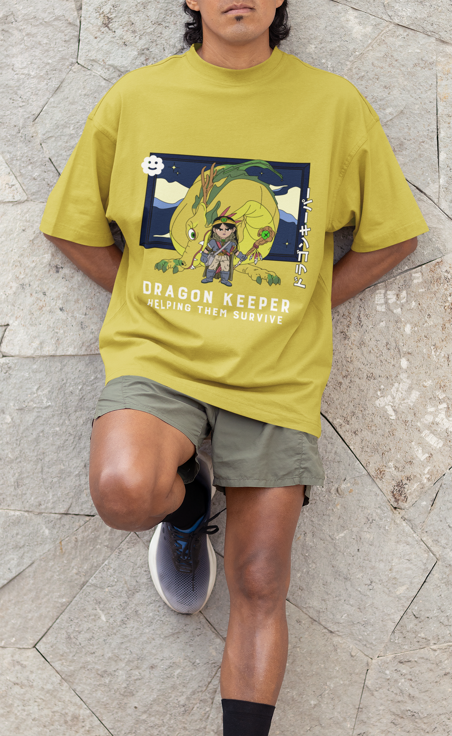 Dragon Keeper Oversized Classic T-Shirt Mustard Yellow