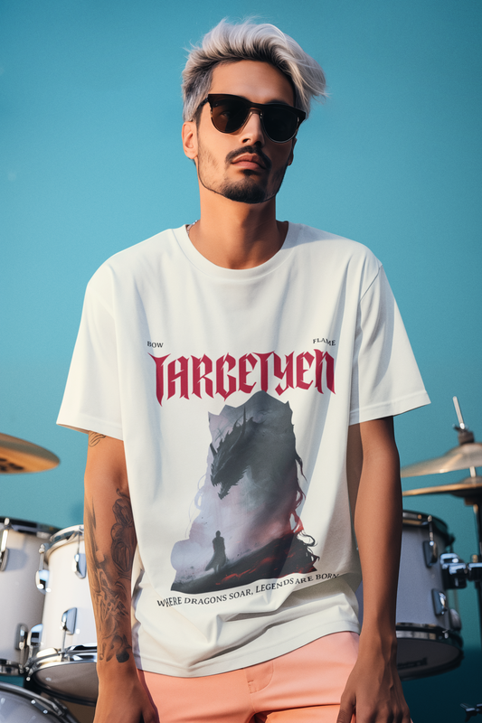 TARGETYEN Oversized Classic T-Shirt Off White
