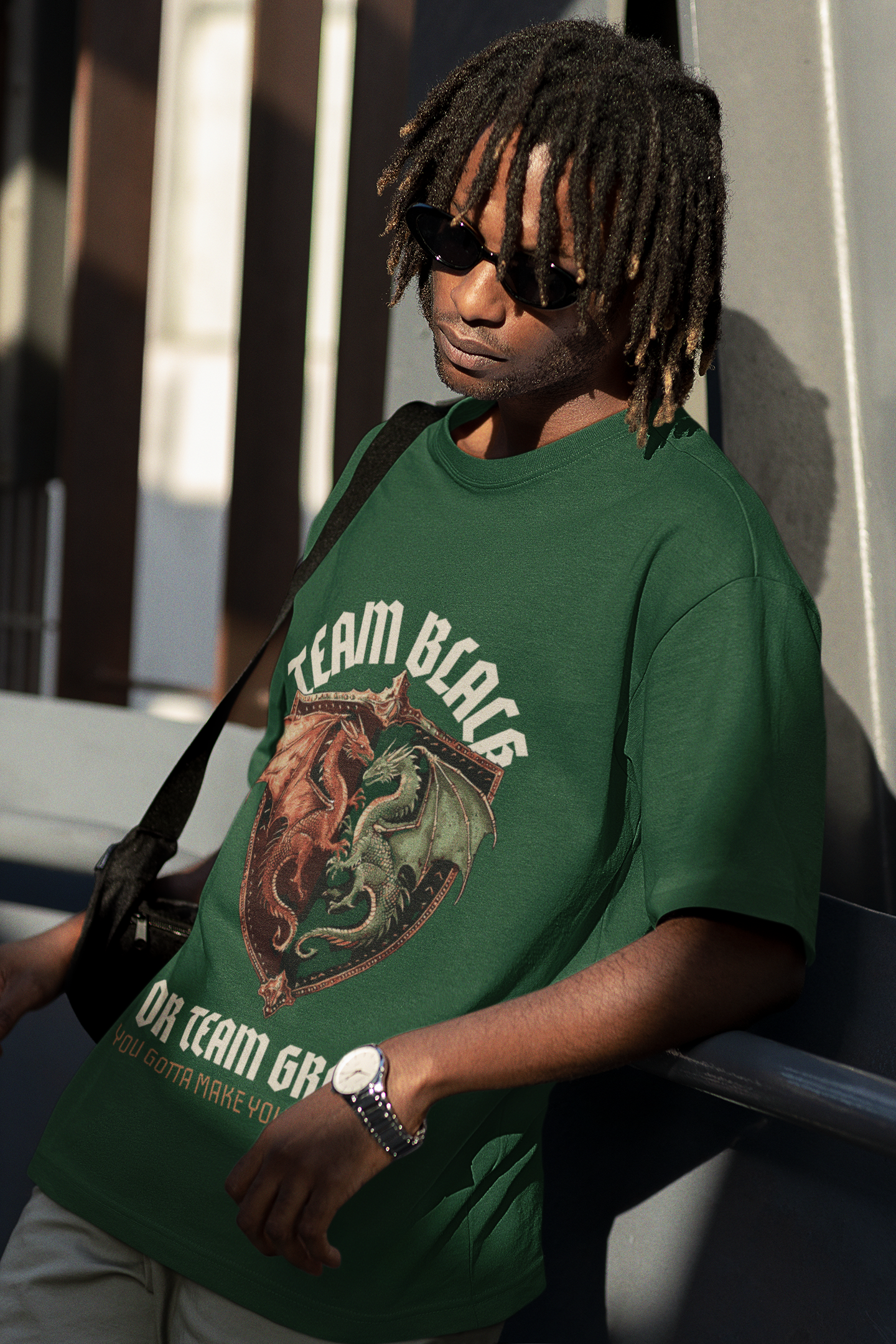 Team Green Oversized Classic T-Shirt Bottle Green