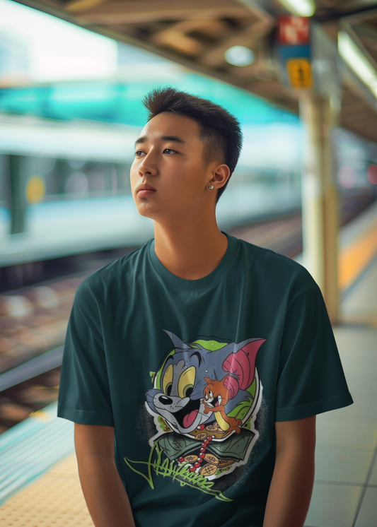 Tom Oversized Classic T-Shirt Petrol Blue