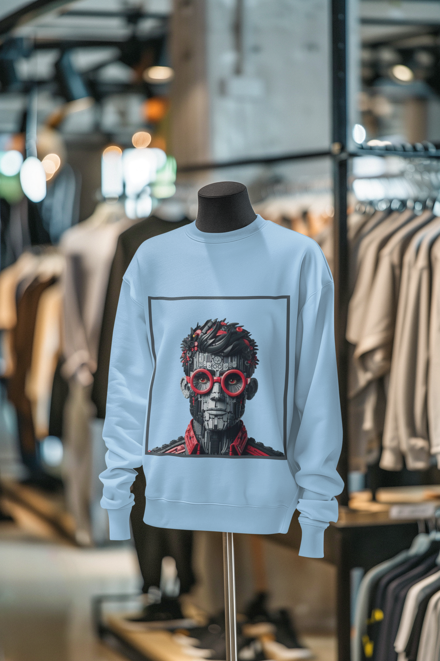ROBO MEN Sweatshirt Baby Blue