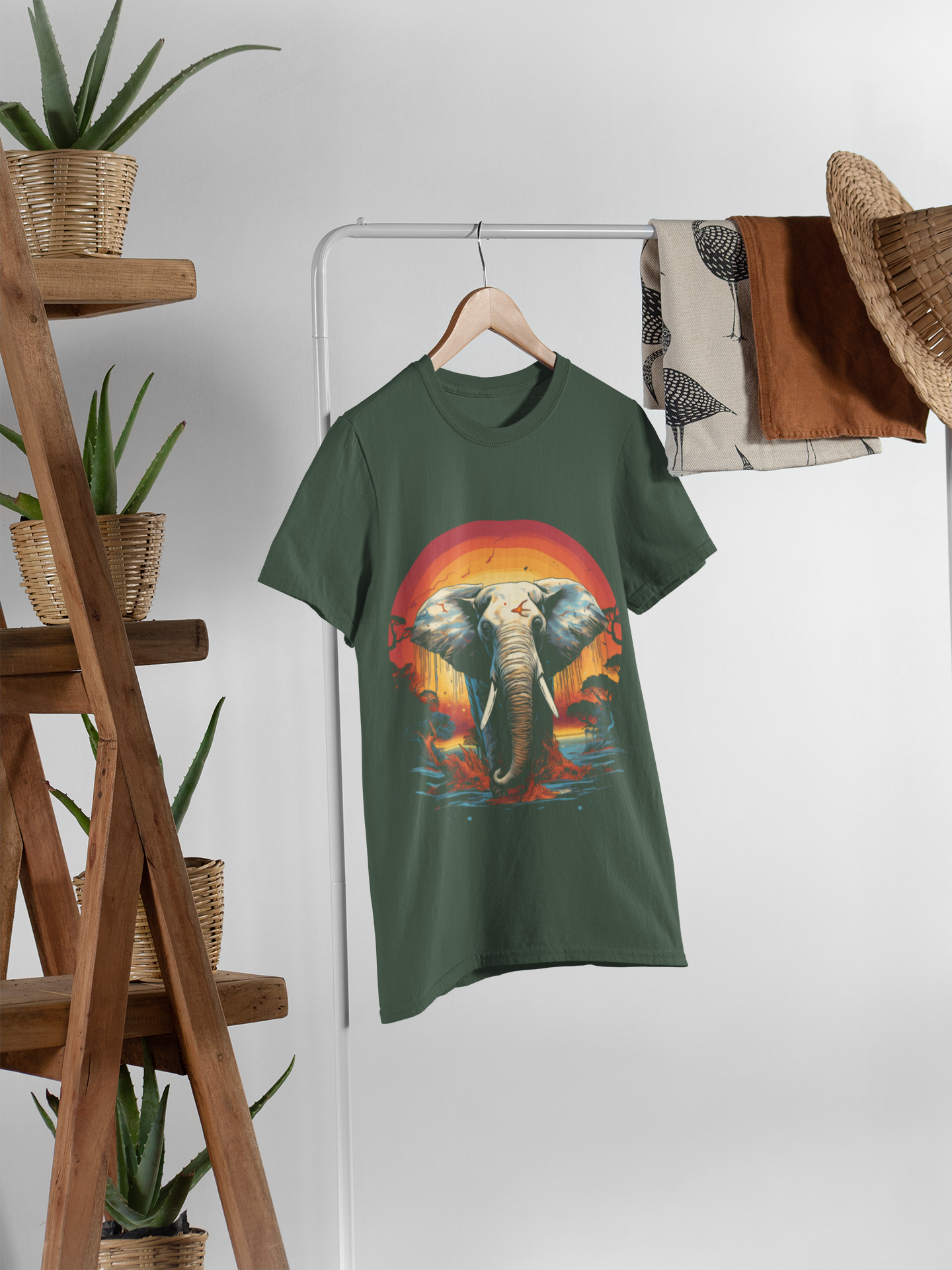 Elephant Classic Crew T-Shirt Bottle Green